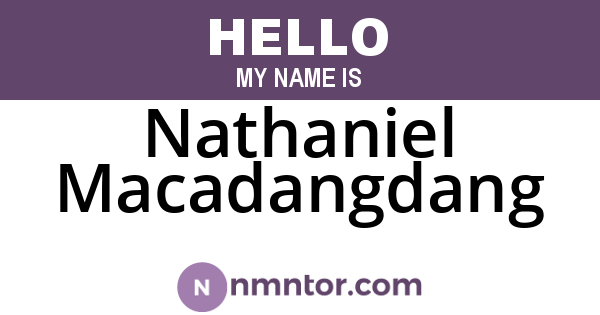 Nathaniel Macadangdang