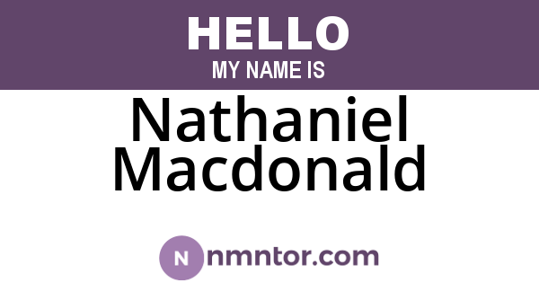 Nathaniel Macdonald