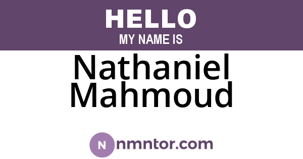 Nathaniel Mahmoud