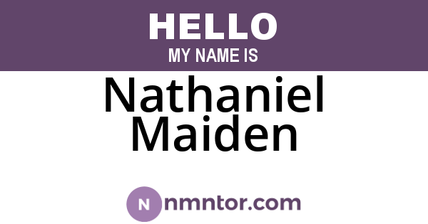 Nathaniel Maiden