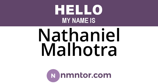 Nathaniel Malhotra