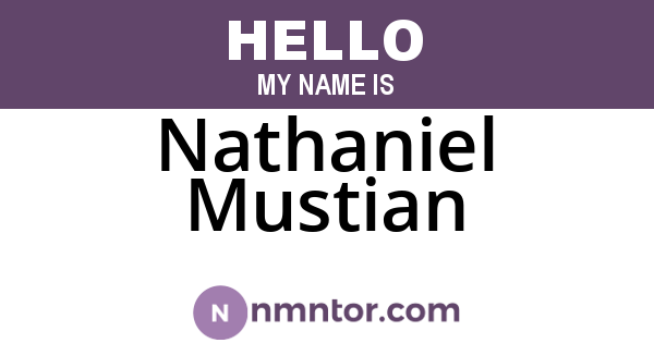 Nathaniel Mustian