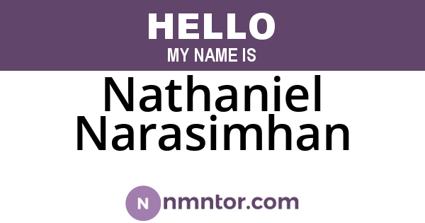 Nathaniel Narasimhan