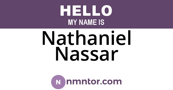 Nathaniel Nassar