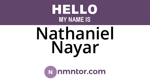 Nathaniel Nayar