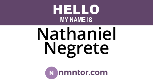 Nathaniel Negrete