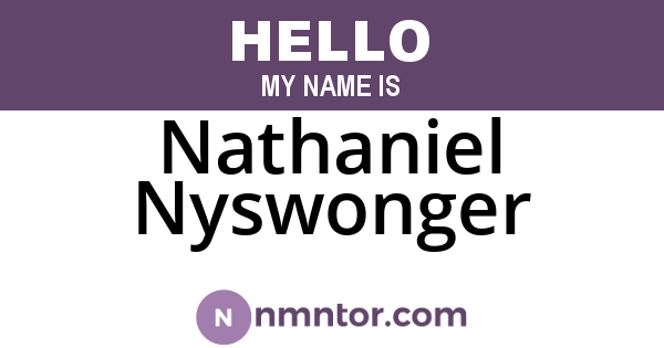 Nathaniel Nyswonger