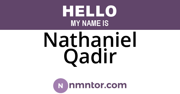 Nathaniel Qadir