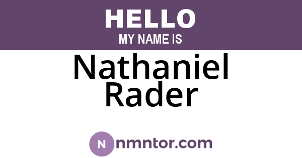 Nathaniel Rader