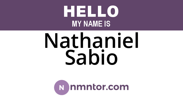 Nathaniel Sabio