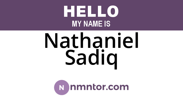 Nathaniel Sadiq