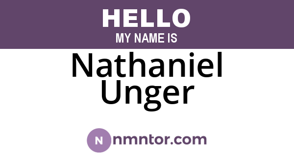 Nathaniel Unger