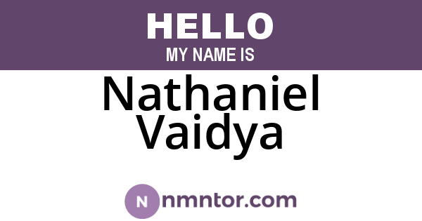 Nathaniel Vaidya