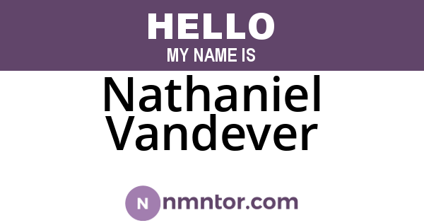 Nathaniel Vandever