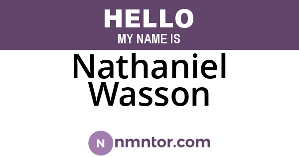 Nathaniel Wasson