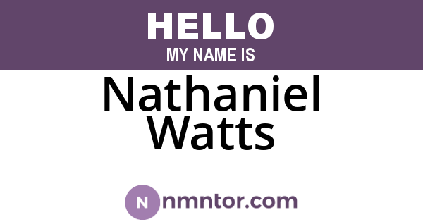Nathaniel Watts