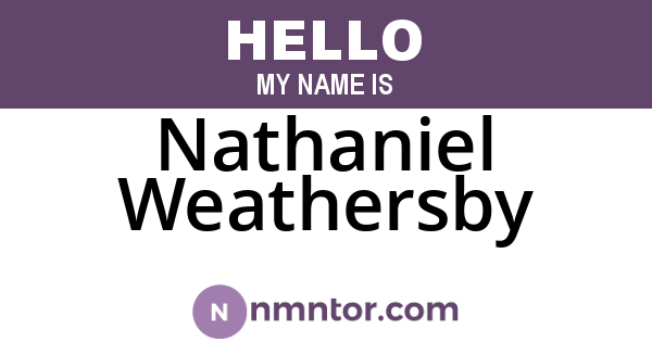 Nathaniel Weathersby