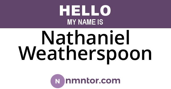 Nathaniel Weatherspoon