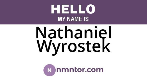 Nathaniel Wyrostek