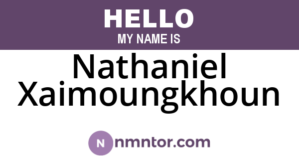 Nathaniel Xaimoungkhoun