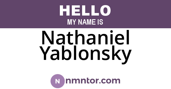 Nathaniel Yablonsky