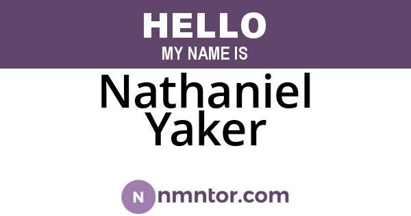 Nathaniel Yaker