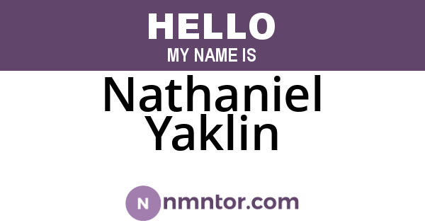 Nathaniel Yaklin
