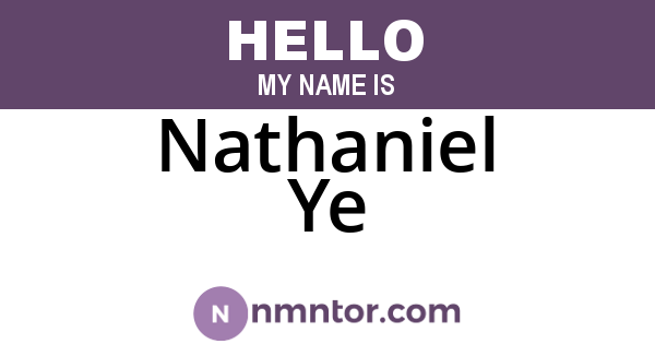 Nathaniel Ye