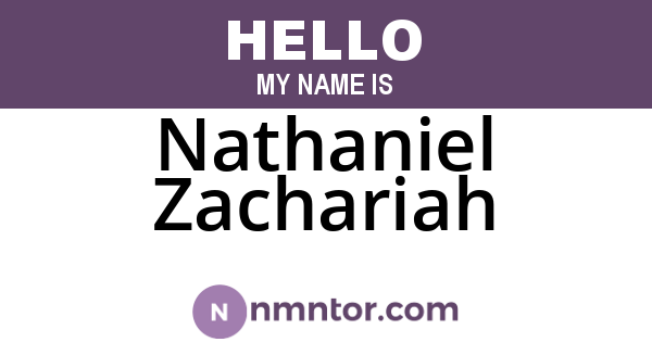 Nathaniel Zachariah