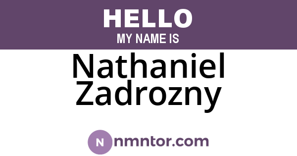Nathaniel Zadrozny