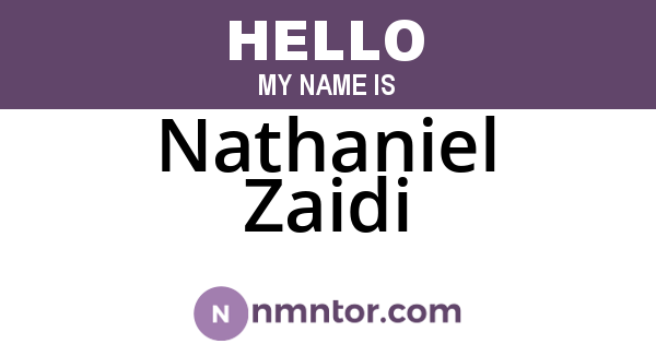 Nathaniel Zaidi