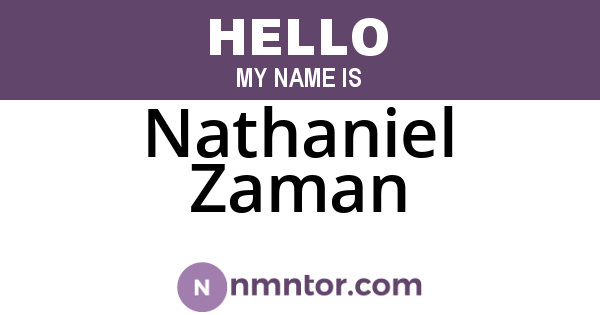 Nathaniel Zaman