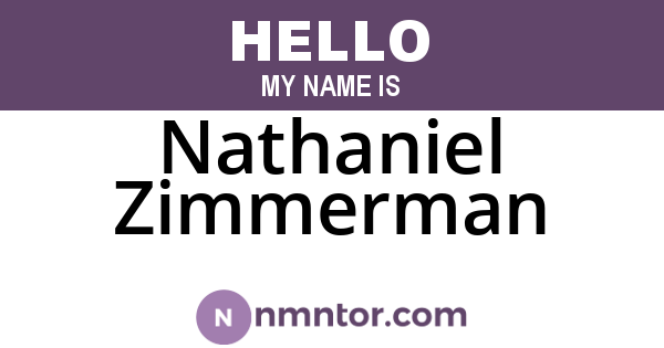 Nathaniel Zimmerman