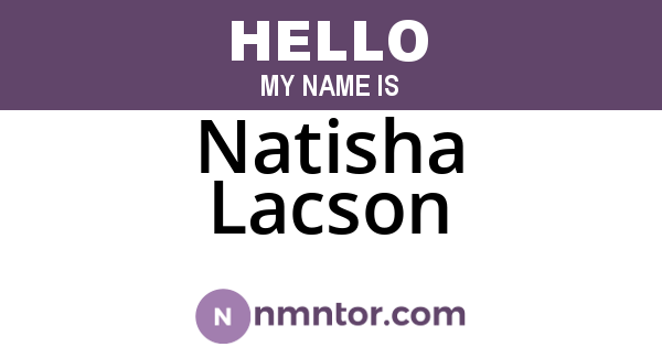 Natisha Lacson