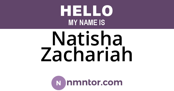 Natisha Zachariah