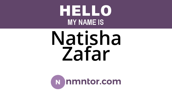 Natisha Zafar