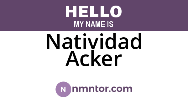 Natividad Acker