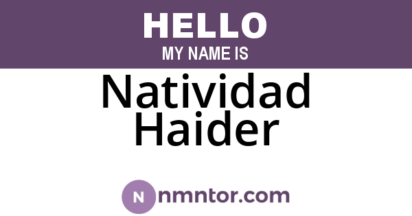 Natividad Haider