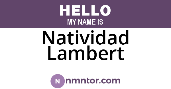 Natividad Lambert