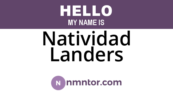 Natividad Landers
