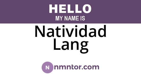 Natividad Lang