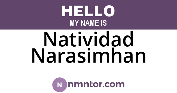 Natividad Narasimhan