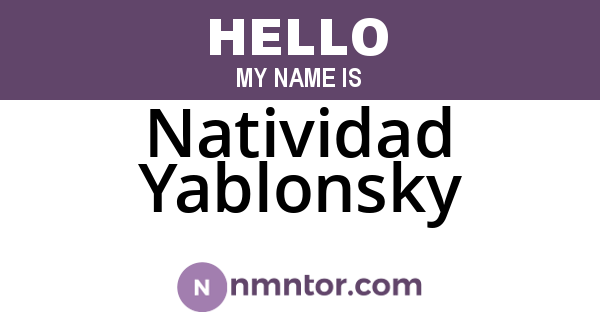 Natividad Yablonsky