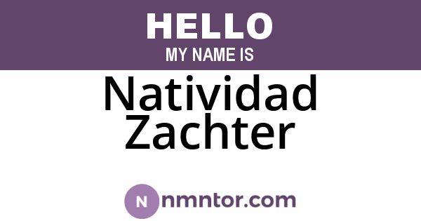 Natividad Zachter
