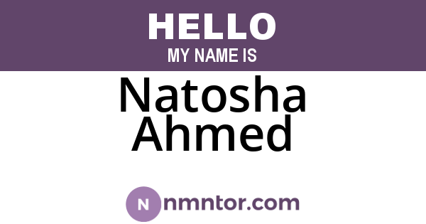 Natosha Ahmed