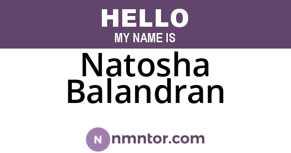 Natosha Balandran