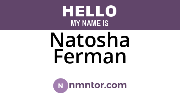 Natosha Ferman