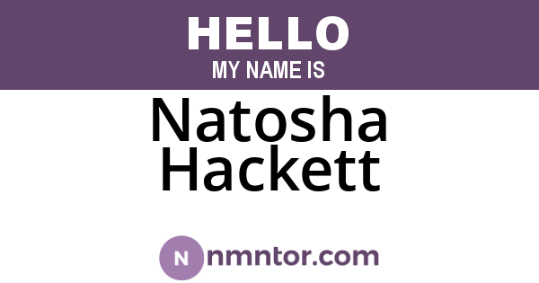 Natosha Hackett