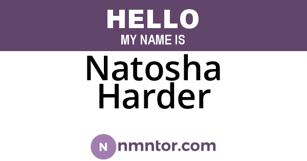 Natosha Harder