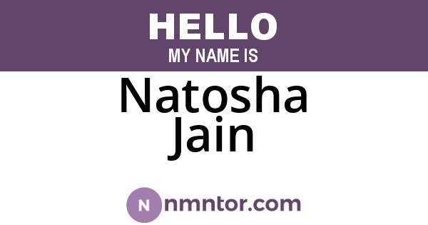 Natosha Jain